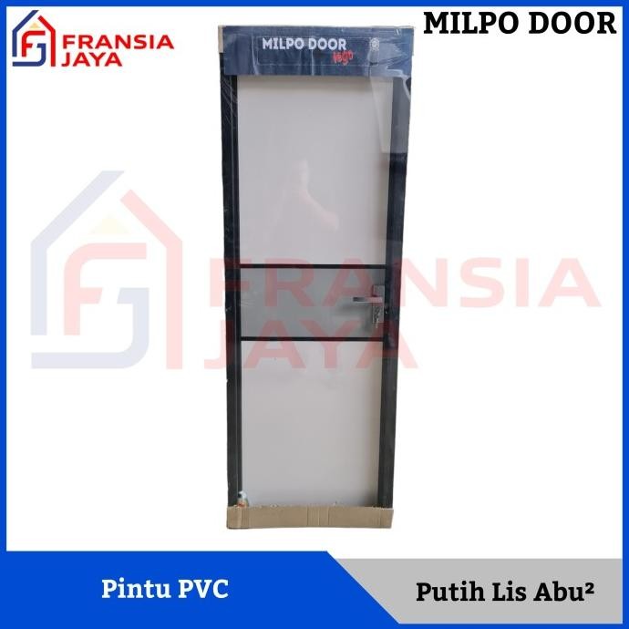Pintu Kamar Mandi Pvc Putih Lis Abu2 Milpo Door 89Jhiuyw0P