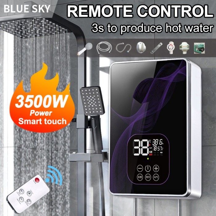 TERBARU Pemanas Pemanas Air Listrik/ Pemanas Air Listrik Tanpa Tangki Shower