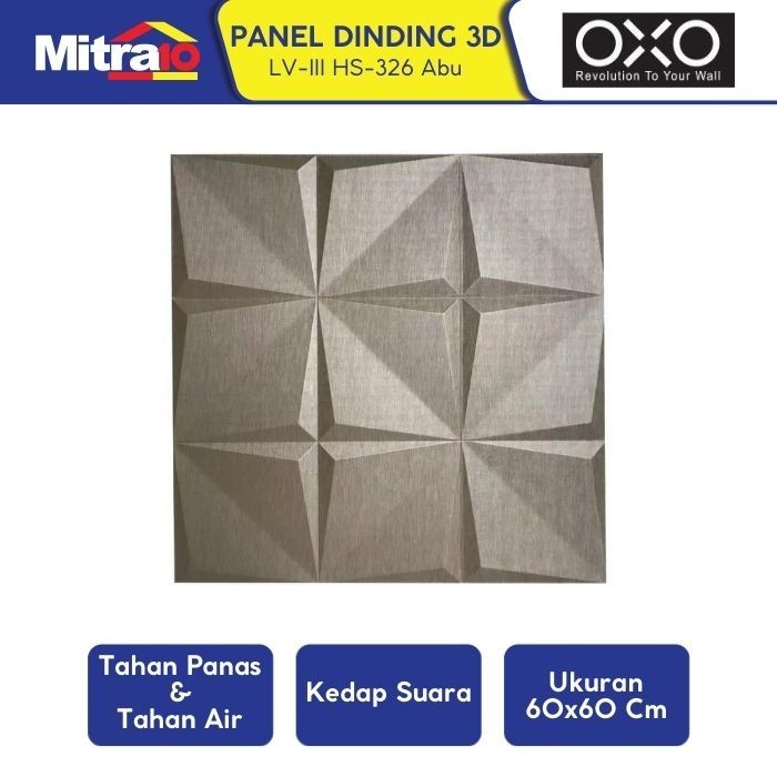 Oxo Panel Dinding Kulit 60x60 Hitam 3D LV-III HS-326
