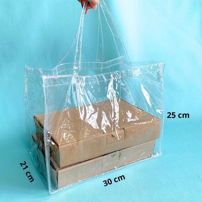 Tas Mika 30 X 25 Isi 12 Bening Untuk Box Donat / Goodie Bag Hampers Ultah Souvenir Ulang Tahun