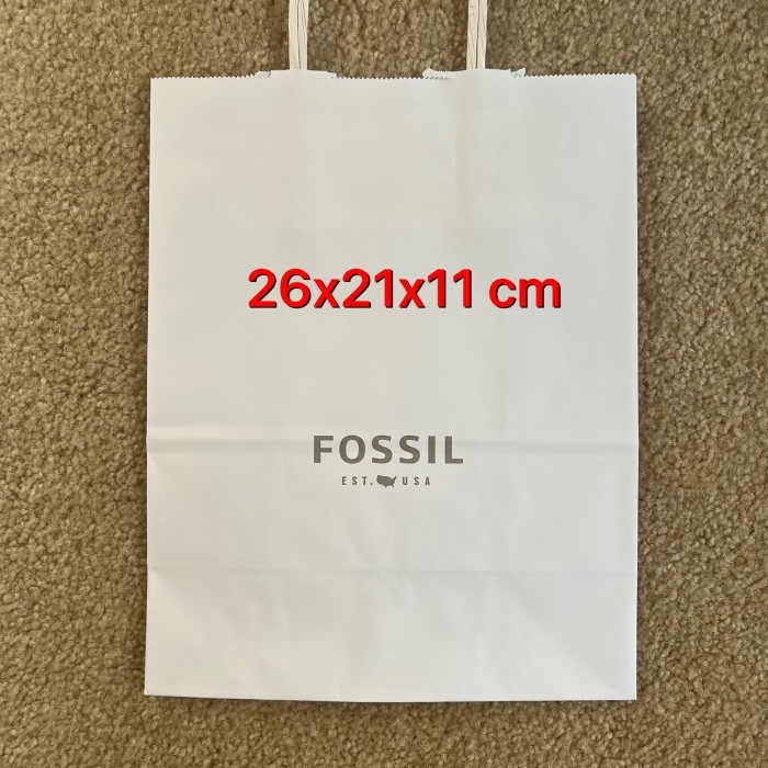 New Fossil Small Paper Bag 26X21X11 Cm Fit Tas Kecil & Dompet