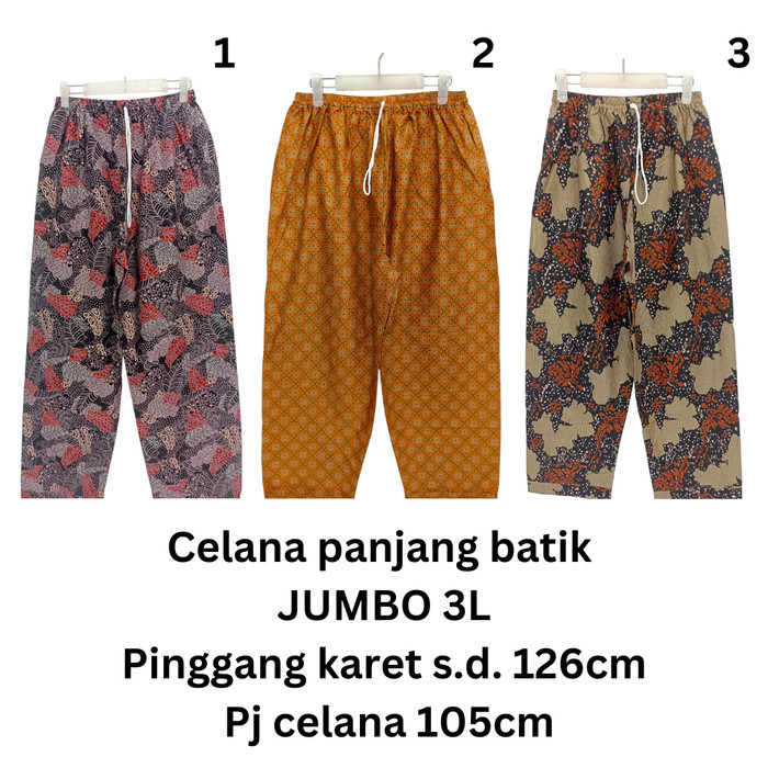 Celana Panjang Batik Pria Jumbo Pinggang Karet