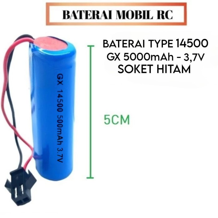 HEMAT BATERAI SOKET HITAM AA 3,7V 500MAH BATRE CHARGE RC REMOTE BATTERY KODE 1189