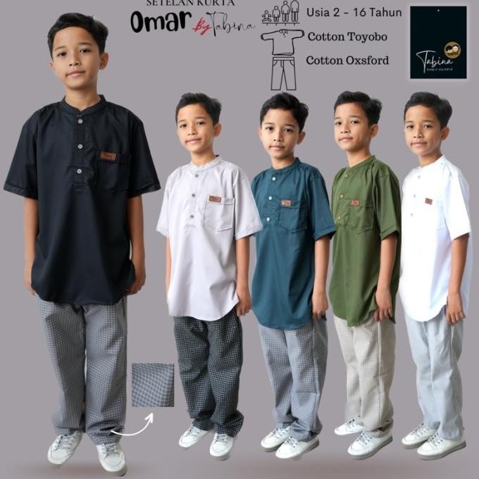 Tabina Setelan Koko Kurta Lengan Pendek Anak Laki Laki ..