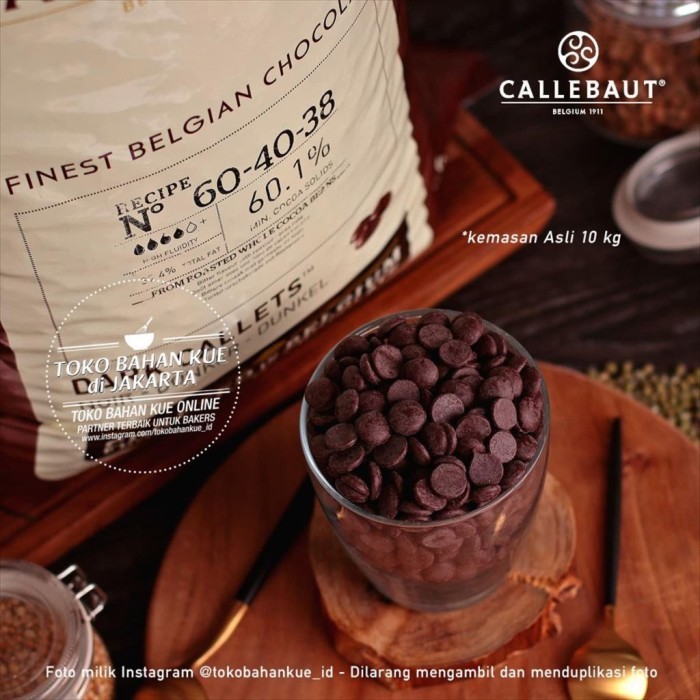 

Callebaut 60% 10kg ASLI Dark Chocolate Couverture Cokelat Coin 6040