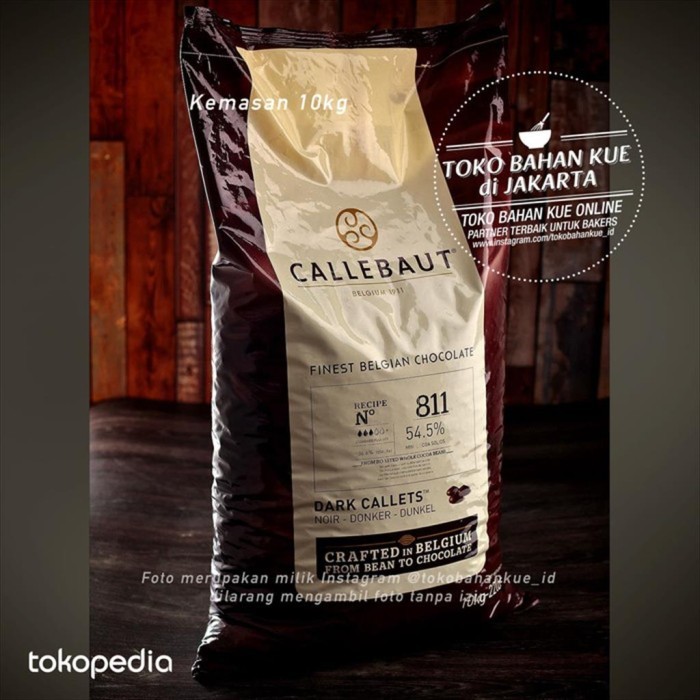 

Callebaut 811 NV 10kg ASLI Dark Chocolate Couverture 54,5% Coklat Coin