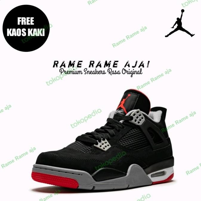Sepatu Air Jordan 4 Retro Bred Terlaris