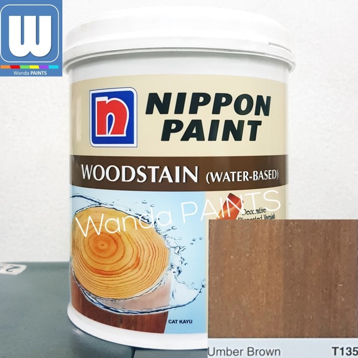 NIPPON PAINT WOODSTAIN WATERBASED Umber Brown T135 (1 Liter)