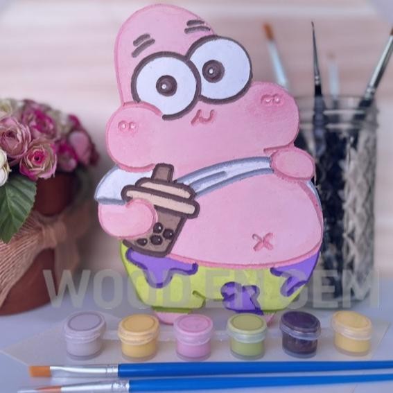 

VIRAL DIY Wood Character Painting Kit Mewarnai Melukis Kayu Karakter Mainan Edukatif Anak Hampers Souvenir Spongebob | Woodengem fgs-3