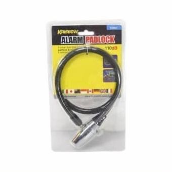 KRISBOW GEMBOK MOTOR KABEL DENGAN ALARM - HITAM