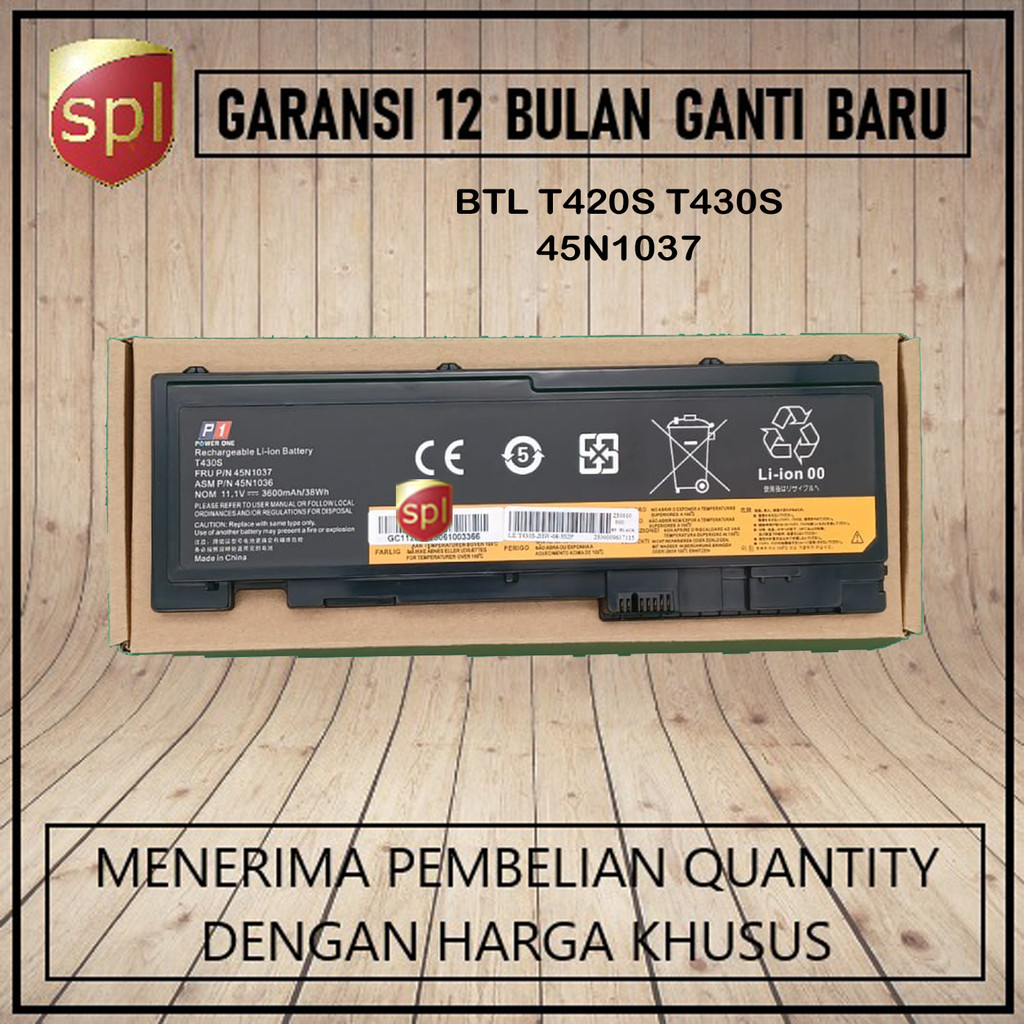 Baterai Laptop Lenovo t420s t430s 45N1037