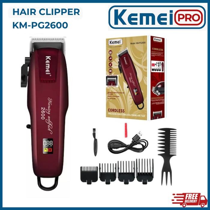 KEMEI PG2600 Alat Cukur Rambut Kemei PG2600 Cordless USB Cable KM-PG2600 Rechargeable Hair Clipper