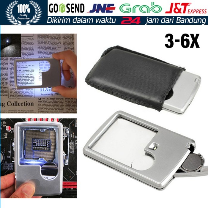 

PRODUK TERBATAS LED MAGNIFIER DUAL LENS 3X 6X - KACA PEMBESAR LED UKURAN KARTU KREDIT KODE 515