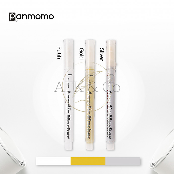 

NEW MULTIPURPOSE PERMANENT ACRYLIC PAINT MARKER COLOR - SPIDOL PERMANEN WARNA GOLD SILVER WHITE KODE