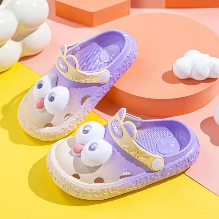 CUCI GUDANG SANDAL ANAK BERMOTIF MATA BESAR YANG LUCU, SANDAL ANAK YANG NYAMAN UNTUK DI RUMAH DAN