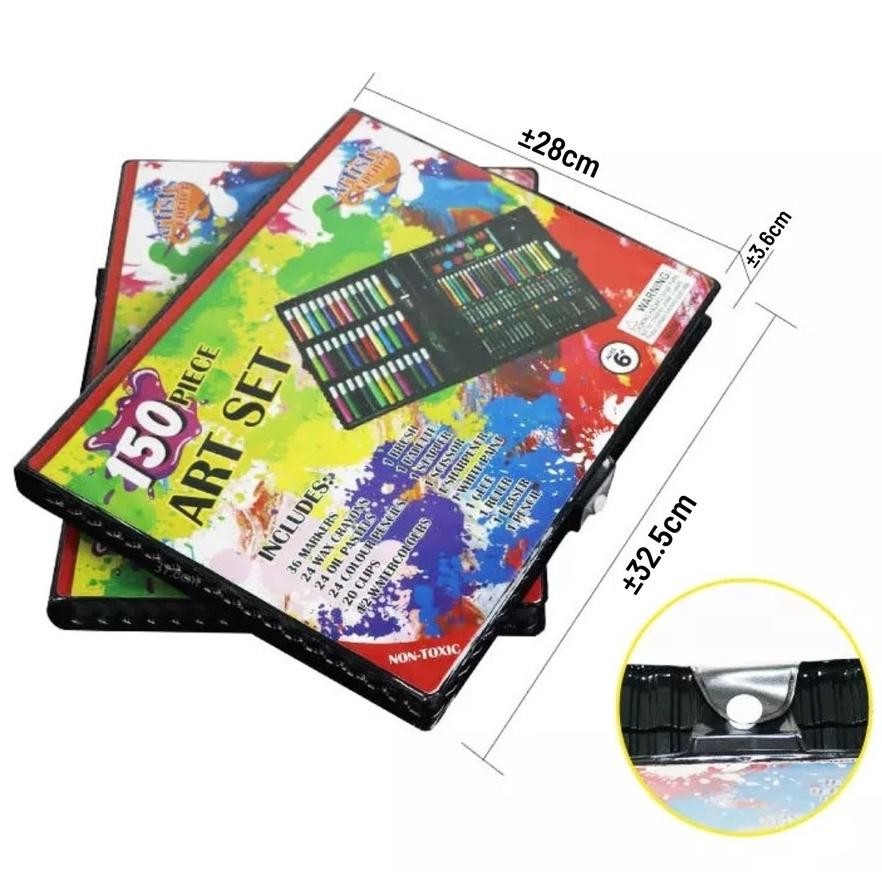 

PROMO Crayon Set 150pcs / Pensil Warna Spidol Krayon Cat Air Minyak Kuas Palet Water Colors Alat Menggambar Mewarnai Melukis Isi 150 pcs Anak Anak / Kit Art Supplies Painting Hadiah Kado Ulang Tahun Birthday Gift Pencil Colours Coloring Set Gambar Lukis