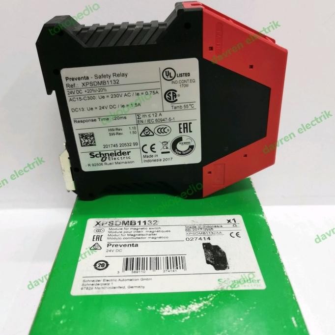 Sale Schneider Safety Relay Xpsdmb1132, 24Vdc