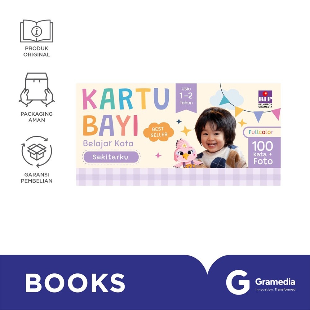 Kartu Bayi Belajar Kata: Sekitarku (1-2 tahun)