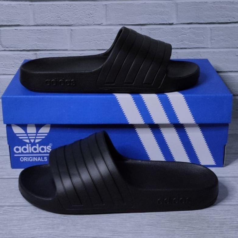 fj-44 Sandal Adidas Adilette Slide Black 100% Grade Original Made In Vietnam Premium