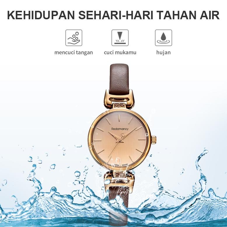 COD Redamancy Original Jam Tangan Wanita Kecil  Analog Jam Tangan Kulit Fashion Tali JH85