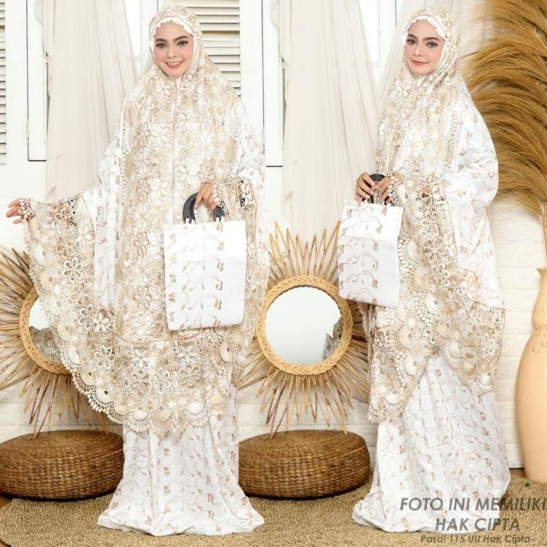 Mukena Dewasa Paris Renda Bordir Jumbo Mukena Terlaris Adem Nyaman Mewah Zadda Series