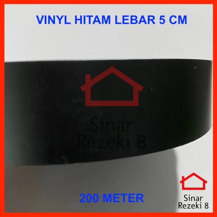 50 mm Edging HITAM / Vinil Vynil Dof Dop PVC Edging taco Plimir Roll