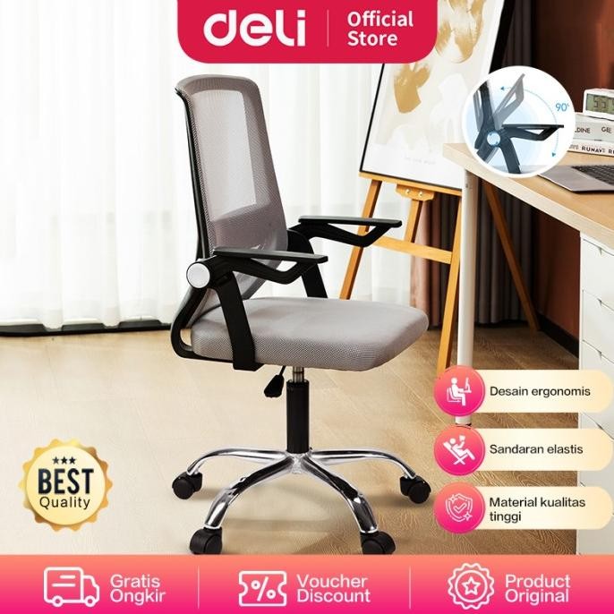 Deli Office Chair / Kursi Kantor Kerja Jaring Desain Ergonomis E4931