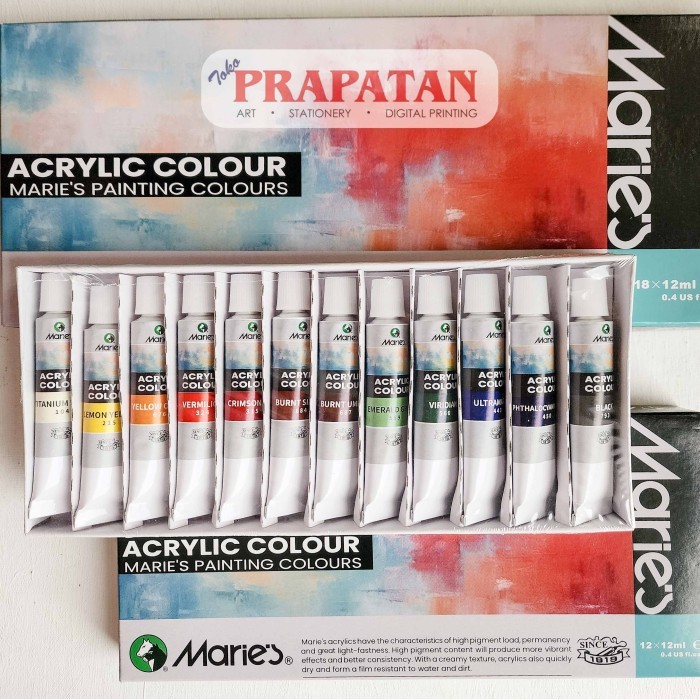 

TERBARU Cat Akrilik Set Maries 12x12ml Maries Acrylic Set