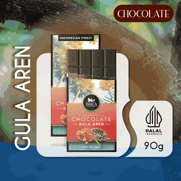 

Ready WoCA Premium Chocolate Bar - Cokelat Batang Rasa Gula Aren - 90 gram