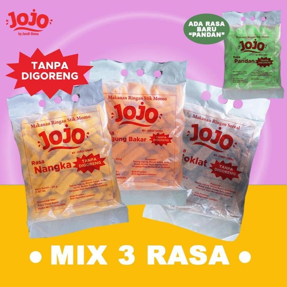 

An85 [JRD] MAKANAN RINGAN SNACK MOMO 1KG MIX 3 RASA SNACK TANPA GORENG Premium