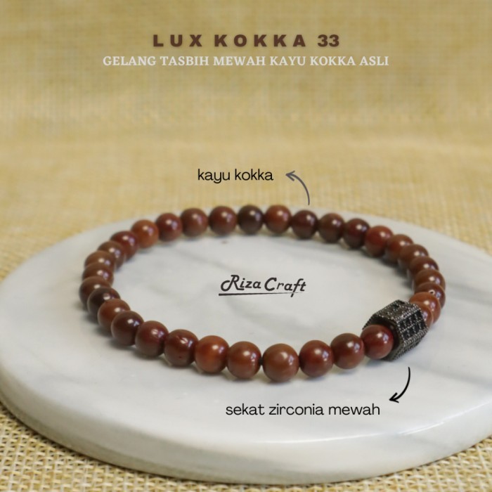 Gelang Tasbih Pria Wanita 33 Butir Keren Kayu Kokka Koka Kaukah Asli