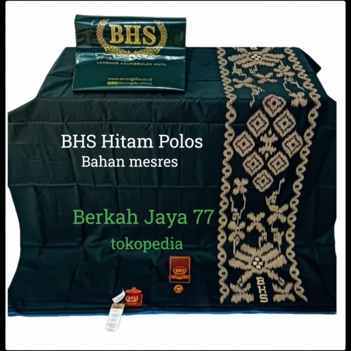 Sarung Bhs Hitam Afkir Polos Tumpal Kembang Tkb Hpl