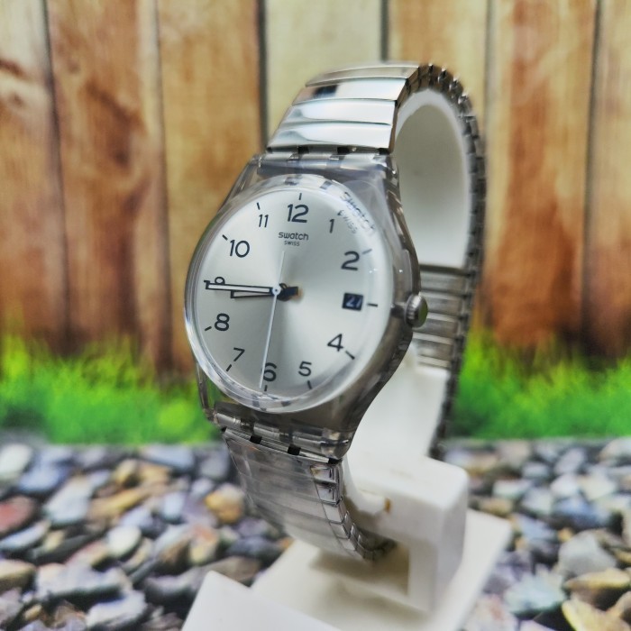 Swatch Analog Jam Tangan Rantai Unisex Gm416B Gm416 Silverall Original
