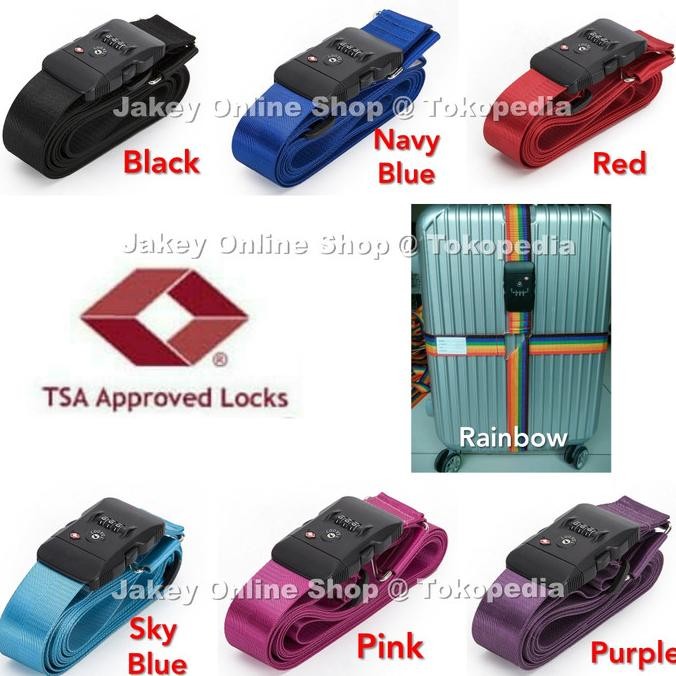Belt Cross Lock Tsa / Pengikat Koper / Sabuk Tali Koper Tsa Cross Lock Original Dan Terpercaya