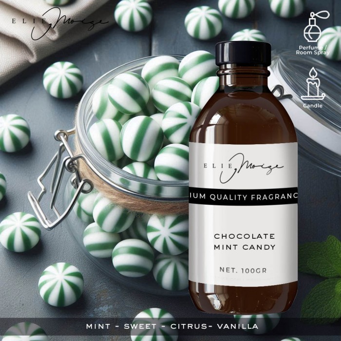 Choco Mint Candy Fragrance Oil for Perfume Linen Spray Candle Scenting Machine Room Spray by Elie