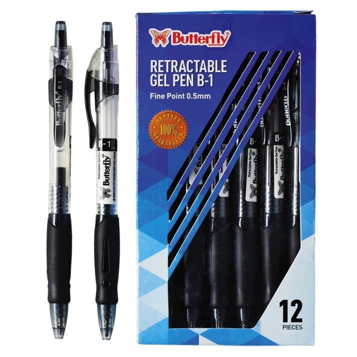 

TERBAIK GEL PEN BUTTERFLY - B-1 HITAM (12 PCS) KODE 946