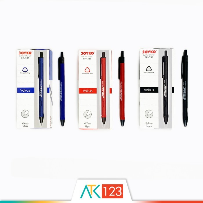 

OBRAL PULPEN MEKANIK / CETEK / RETRACTABLE BALL PEN JOYKO VOKUS BP-338 KODE 336