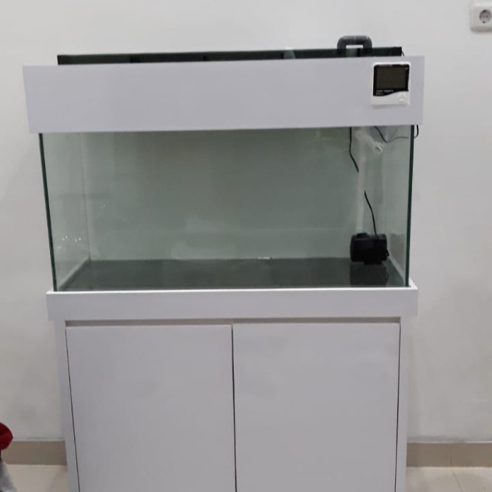 KOMPLIT Aquariu 100x40x50 + Kabinet Finishin HPL Aquarium Untuk Air Tawar
