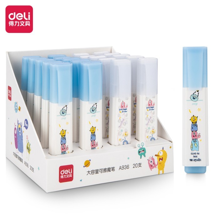 

NEW DELI ERASABLE PEN / PENGHAPUS PULPEN UJUNG MIRING TIDAK BERACUN A936 KODE 876