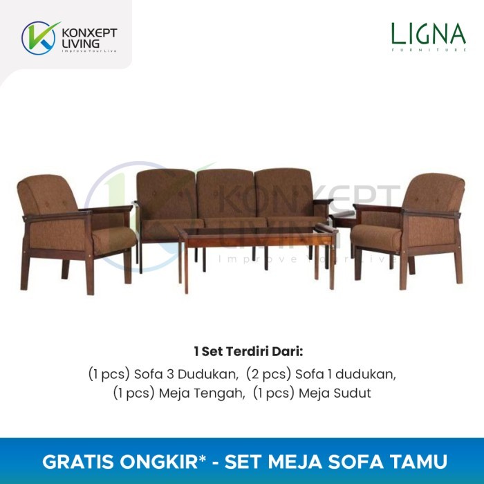 Set Meja dan Kursi Tamu Ligna Ivory