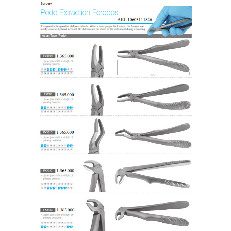 Osung Surgery Tang Extraction Forceps Cabut Gigi Anak Pedo Atas Bawah