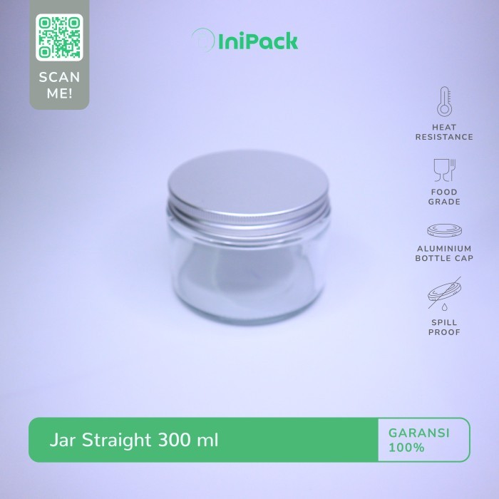 BERGARANSI Toples Jar Kaca 300 ML / Botol Toples Kaca 300ML Tutup ALUMINIUM