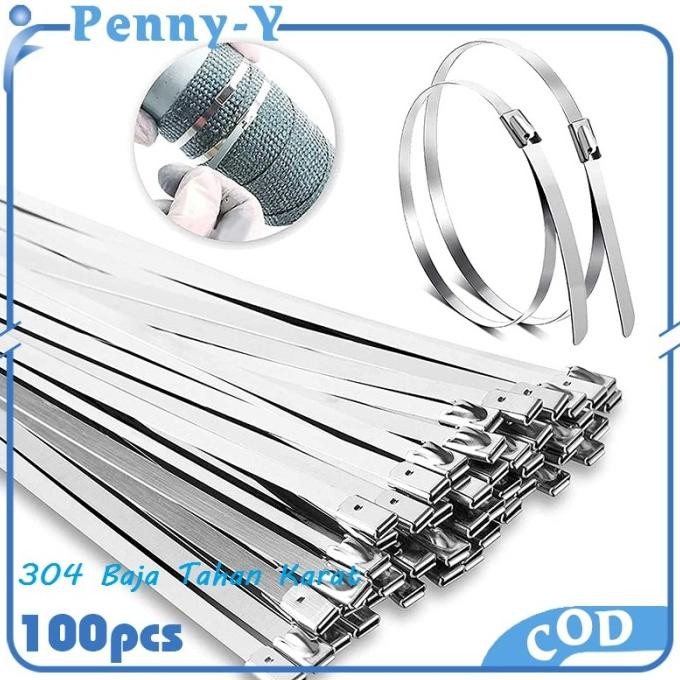 

Murah 100Pcs Kabel Ties Stainless Ss304 Cable Tie 60Cm Kabel Tie Zip Ties