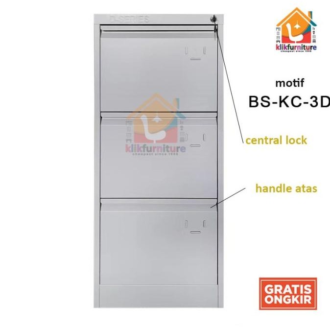 

Murah Filling Cabinet Besi 3 Laci / 3 Susun Akd3