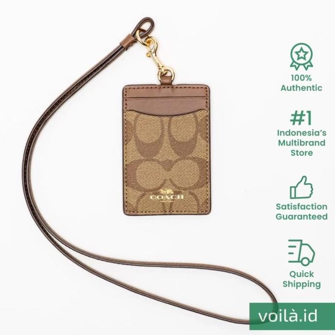 

Sale Coach Lanyard Signature Brown Khaki Saddle