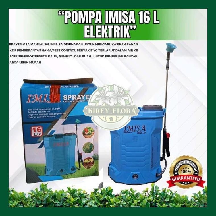 Pompa Msa-16 Electric ( Garansi Sprayer Elektrik 16 Liter ) Sprayer Tanaman , Biru Hijau Kotak Nozzl