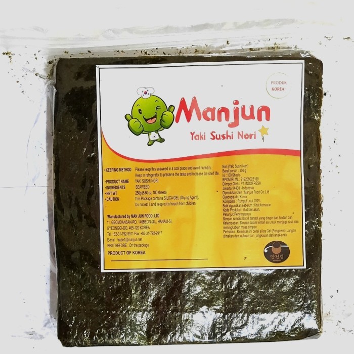 

Manjun Yaki Sushi Nori Grade B - Seaweed Rumput Laut 50 Lembar