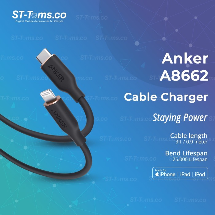 Anker Powerline Iii Flow A8662 Usb-C With Lightning Connector