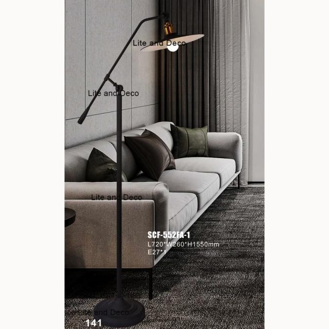 STANDING LAMP INDUSTRIAL HITAM MINIMALIS