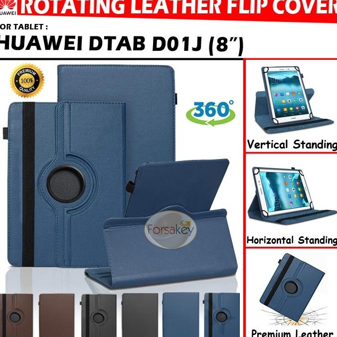 Asli Tablet Tab Huawei Dtab D01J D-01j Rotate Flip Book Cover Case Casing